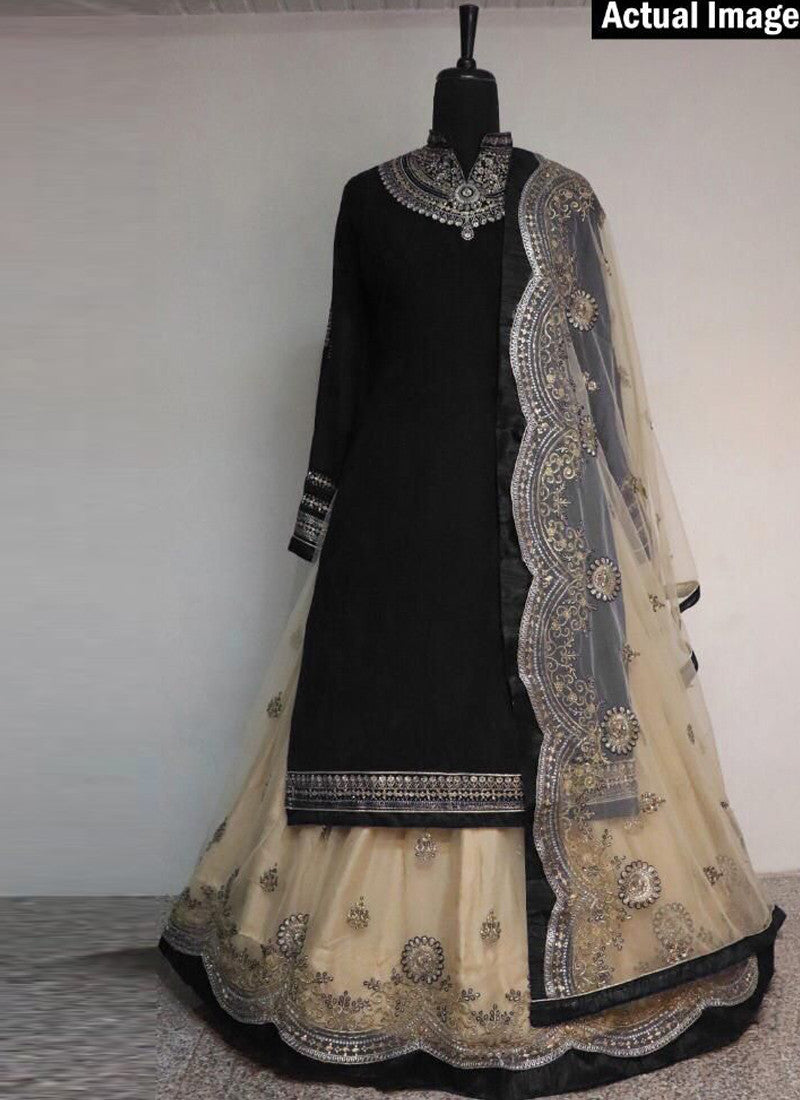 Georgette Black salwar skirt
