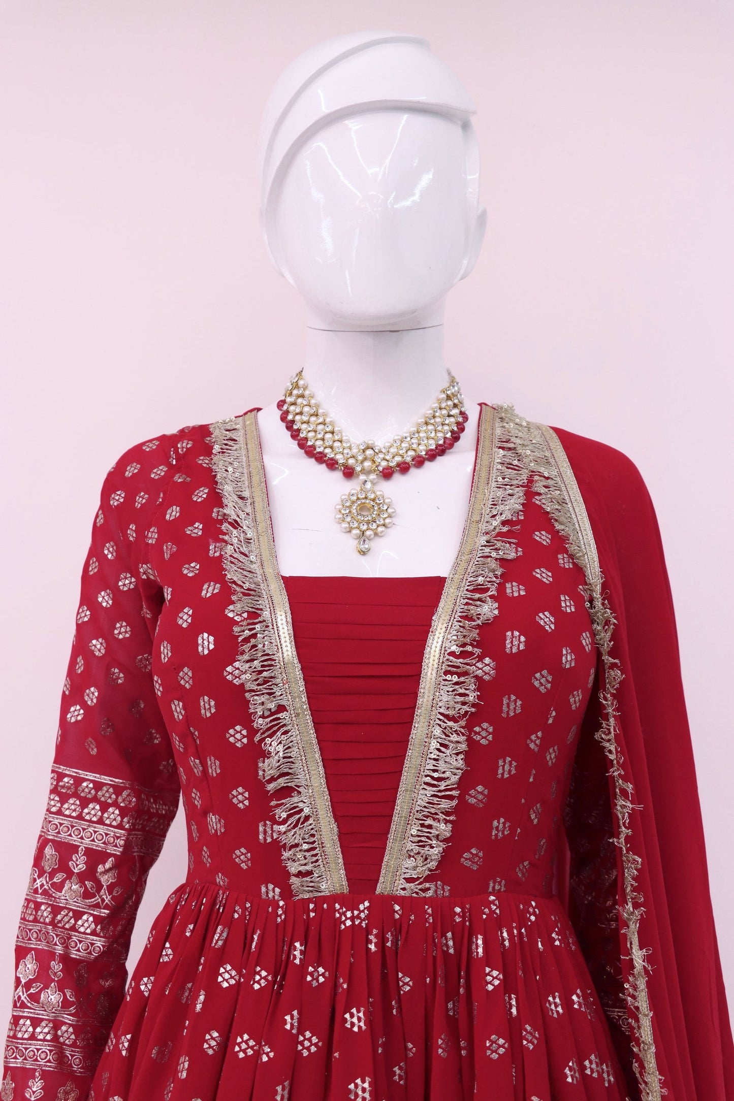 Red Georgette Anarkali Suit