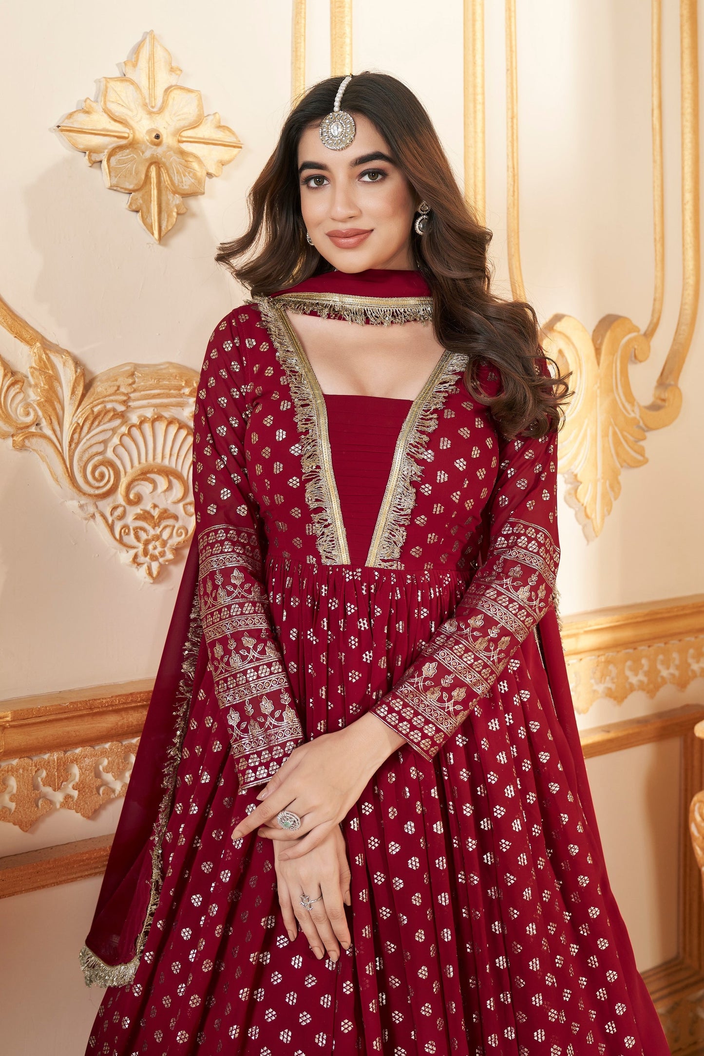 Red Georgette Anarkali Suit