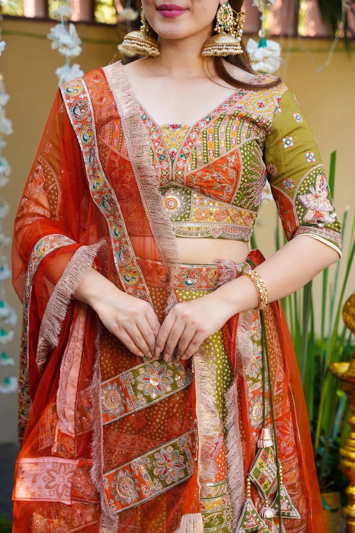MONARCH REGENT EMBROIDERED SILK LEHENGA SET